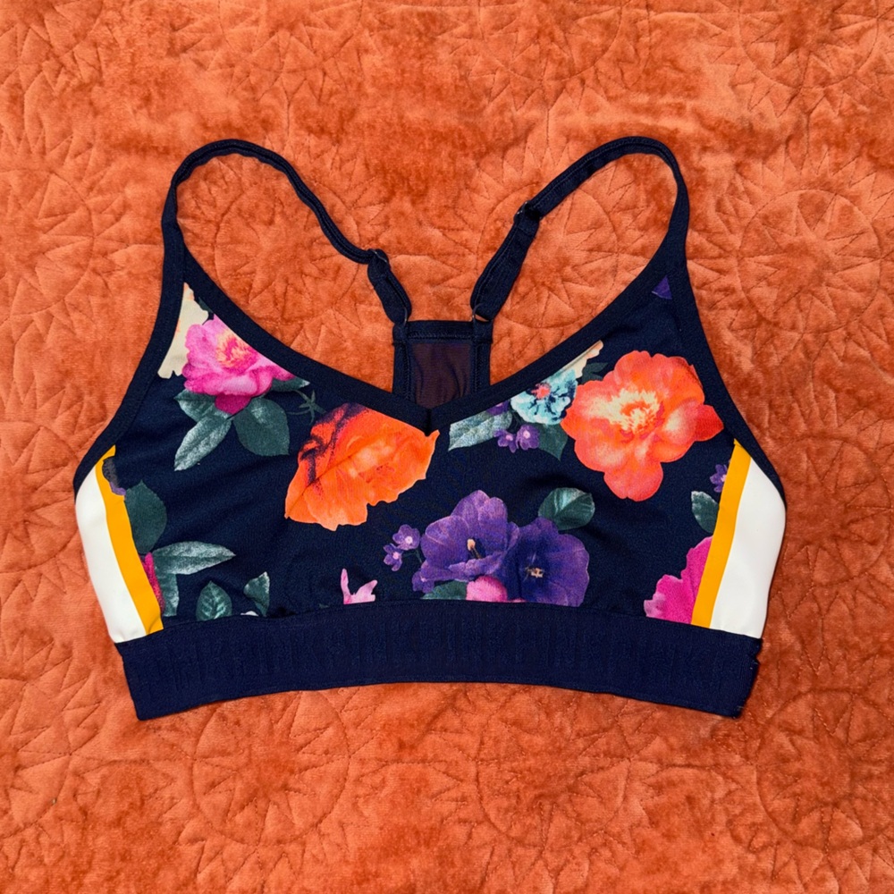 PINK Victoria's Secret Floral Sports Bra - Navy and Multicolor